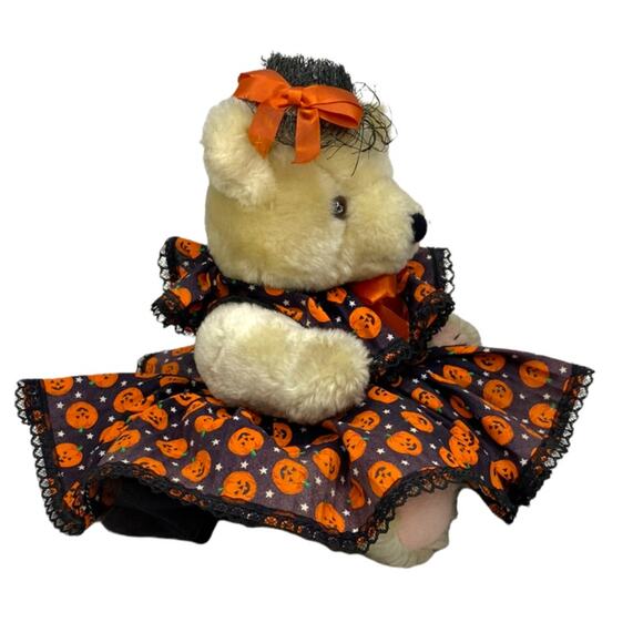 Vintage Halloween Bear Stuffed Animal Plush 11" Holiday Stuffed Animal - Picture 10 of 10